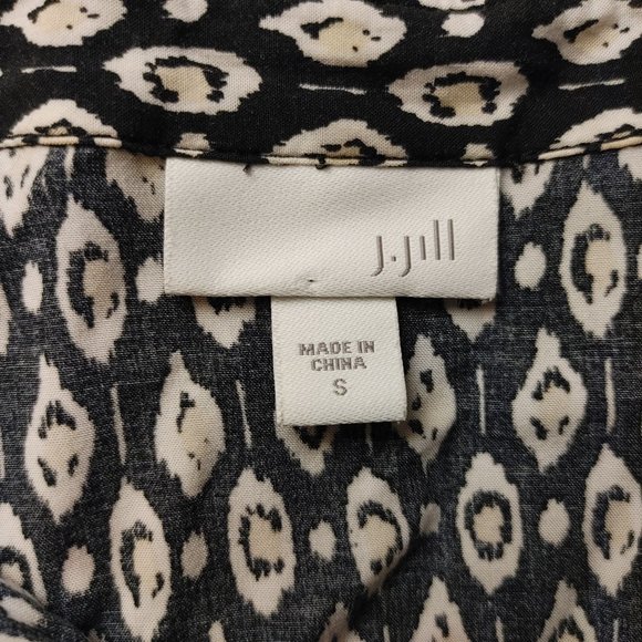 J. Jill Women's Black & White Button Down Sleeveless Top Small - Picture 3 of 4